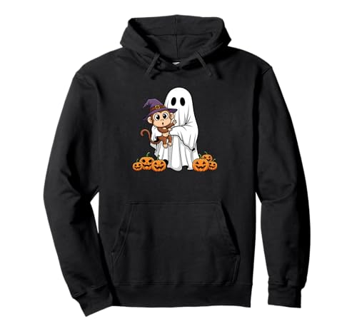 Lustiger Geisteraffe Kürbis Halloween Kinder Herren Damen Pullover Hoodie von Monkey Lovers Cute Halloween Outfits for Boy Girl
