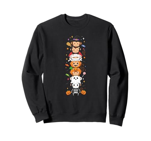 Lustiger AFFE Hexe Vampir Geist Halloween Kinder Herren Damen Sweatshirt Lustiger AFFE Hexe Vampir Geist Halloween Kinder Herren Damen Sweatshirt von Monkey Lovers Halloween Skeleton Mummy Outfits