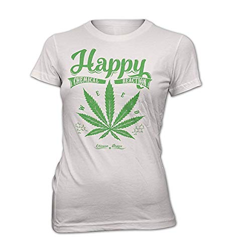 Damen T-Shirt Lady Fit Happy Weed Marihuana Hanf Bob Beach Party von Monkey Print