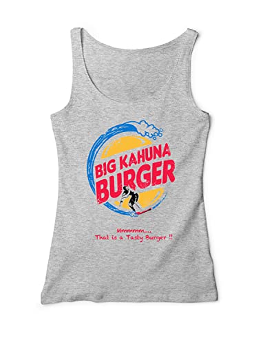 Damen Träger Top Shirt Pulp Big Kahuna Burger Jules Winnfield Fiction Tarantino, Farbe:Graumeliert, Größe:XL von Monkey Print