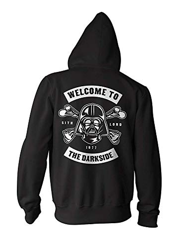 Herren Kapuzenpullover Zipper Welcome to The Darkside Darth Vader Jedi von Monkey Print