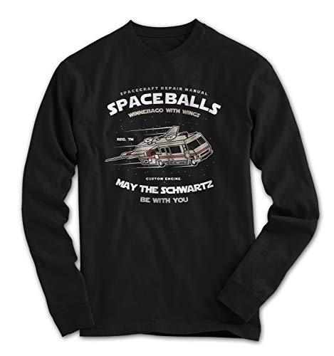 Herren Longsleeve T-Shirt Spaceballs Wohnmobil Raumschiff Waldi Lord Helmchin, Farbe:Schwarz, Größe:M von Monkey Print