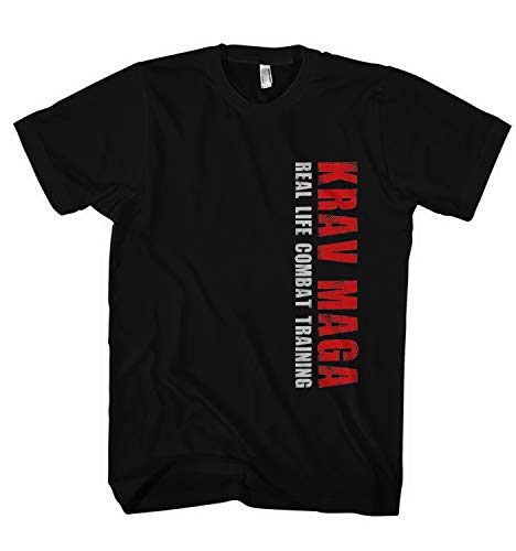 Herren T-Shirt Krav MAGA Real Life Combat Training Sport, Farbe:Schwarz, Größe:XL von Monkey Print