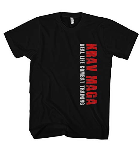 Herren T-Shirt Krav MAGA Real Life Combat Training Sport, Farbe:Schwarz, Größe:XXL von Monkey Print