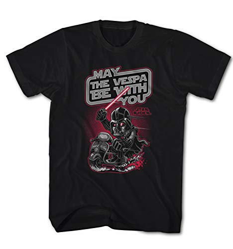 Herren T-Shirt May The Vespa be with You Vader Star Darkside, Farbe:Schwarz, Größe:3XL von Monkey Print