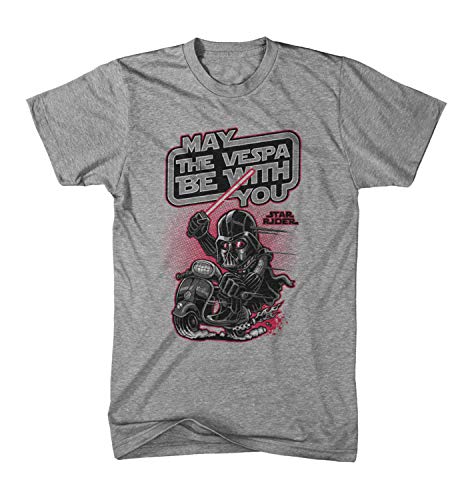 Herren T-Shirt May The Vespa be with You Vader Star Darkside, Größe:3XL, Farbe:Graumeliert von Monkey Print