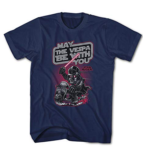Herren T-Shirt May The Vespa be with You Vader Star Darkside, Größe:S, Farbe:Navyblau von Monkey Print