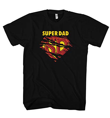 Herren T-Shirt Super Dad - Papa der Superman, Farbe:Schwarz, Größe:S von Monkey Print