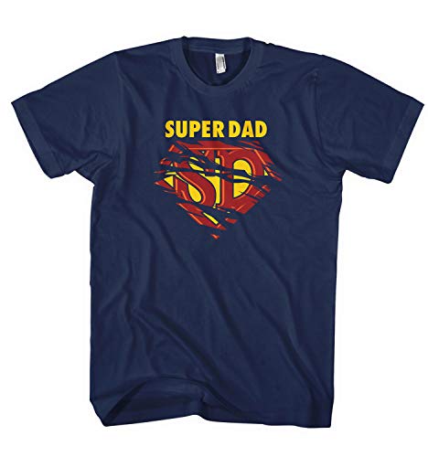 Herren T-Shirt Super Dad - Papa der Superman, Größe:3XL, Farbe:Navyblau von Monkey Print