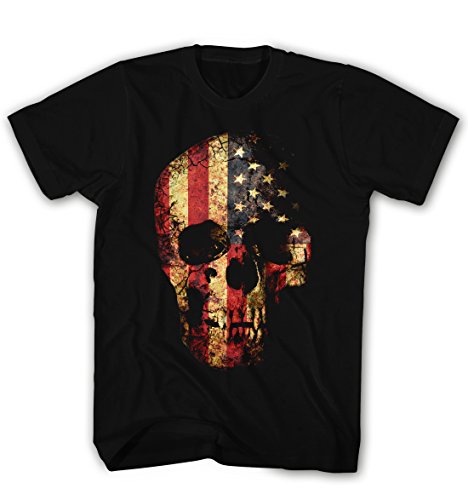 Herren T-Shirt USA Grunge Totenkopf im Vintage Look von Monkey Print