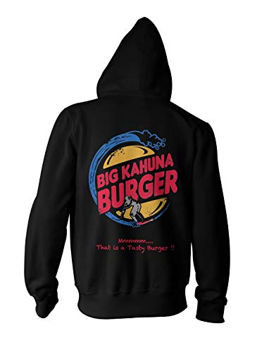 Herren Zipper Hoodie Big Kahuna Burger Fiction Movie Pulp, Farbe:Schwarz, Größe:4XL von Monkey Print