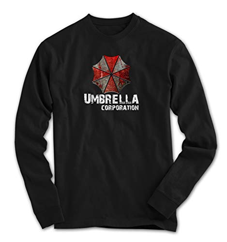 Monkey Print Herren Longsleeve Umbrella Corporation Resident Game Play Evil, Farbe:Schwarz, Größe:L von Monkey Print