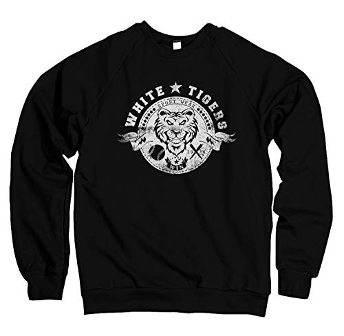 Monkey Print Herren Sweater Pullover White Tiger Basball Sports Wear, Farbe:Schwarz, Größe:3XL von Monkey Print