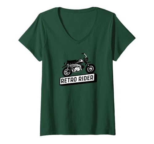 Damen Monkey Retro Classic Moped Mofa Motorrad Geschenkidee T-Shirt mit V-Ausschnitt Damen Monkey Retro Classic Moped Mofa Motorrad Geschenkidee T-Shirt mit V-Ausschnitt von Monkey Retro Classic Moped Mofa Motorrad
