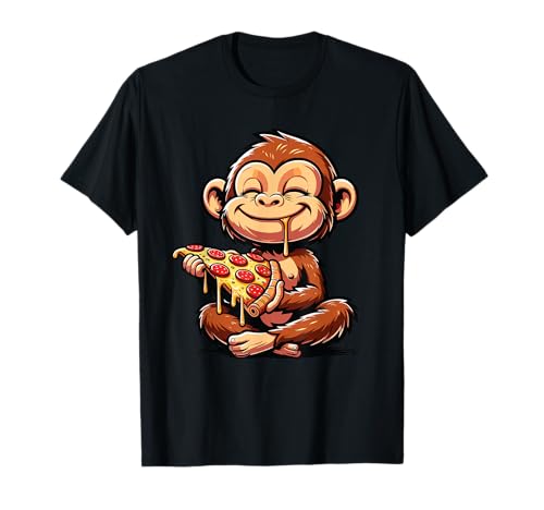 Lustiger AFFE isst Pizza Grafik Jungen Mädchen Frauen Kinder T-Shirt Lustiger AFFE isst Pizza Grafik Jungen Mädchen Frauen Kinder T-Shirt von Monkey eating Pizza Graphic Monkey Lover