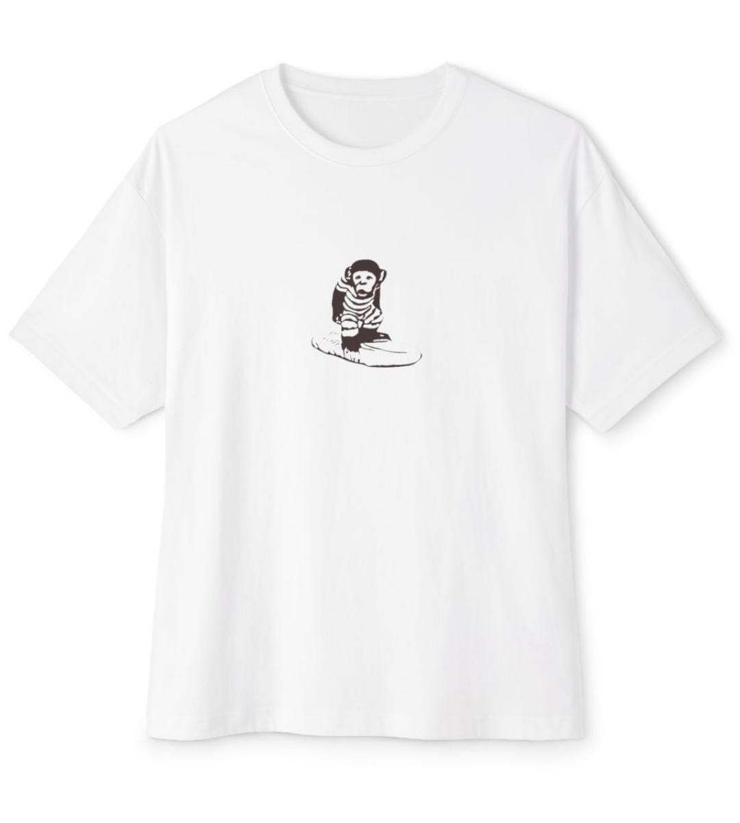 Surfer Affe Retro Braun Kurzarm T-Shirt Surfer Affe Retro Braun Kurzarm T-Shirt von MonkeyDingRepairHut