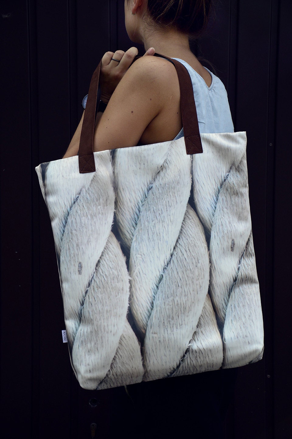 Mr.m Marine Tasche - Bedruckte Große Seil Tote Gedruckt Reisetasche Market Bag Shopper Original Tasche-Beach Tote Mr.m Marine Tasche - Bedruckte Große Seil Tote Gedruckt Reisetasche Market Bag Shopper Original Tasche-Beach Tote von MonkeyMachineDesign