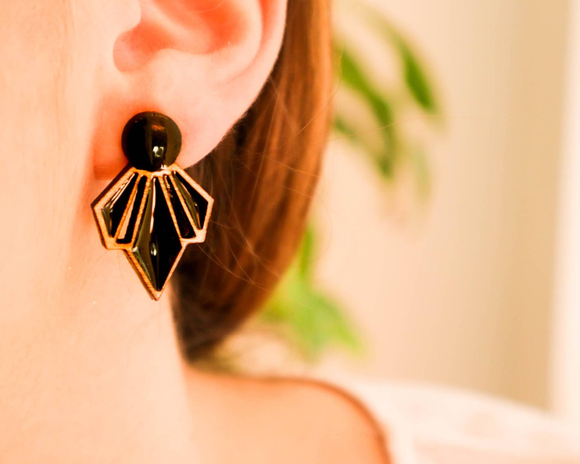 Art Deco Ohrstecker, Moderne Vintage Stil Ohrringe, Dreieck Ohrringe Geometrisch, Jugendstil Schmuck Geschenk Für Frauen von Monkeywoodstudio