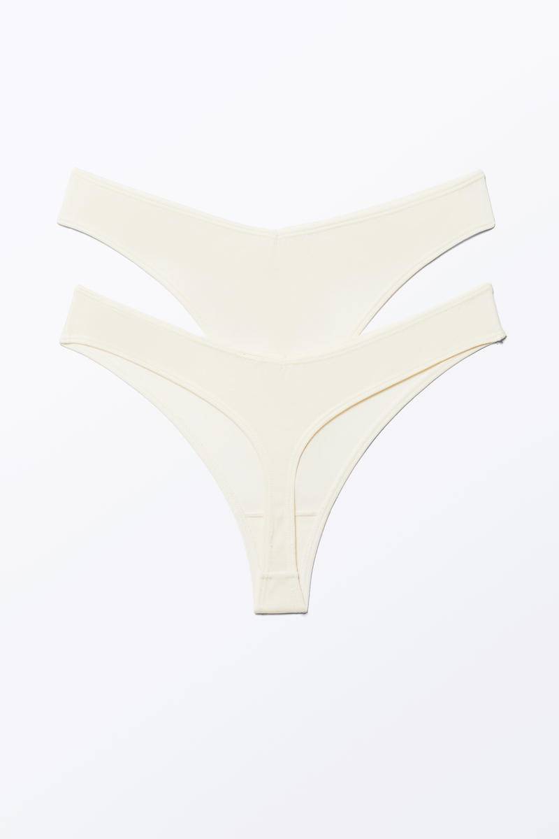 2Er-Pack Modal-Tangas Mit Niedriger Taille - Weiß von Monki