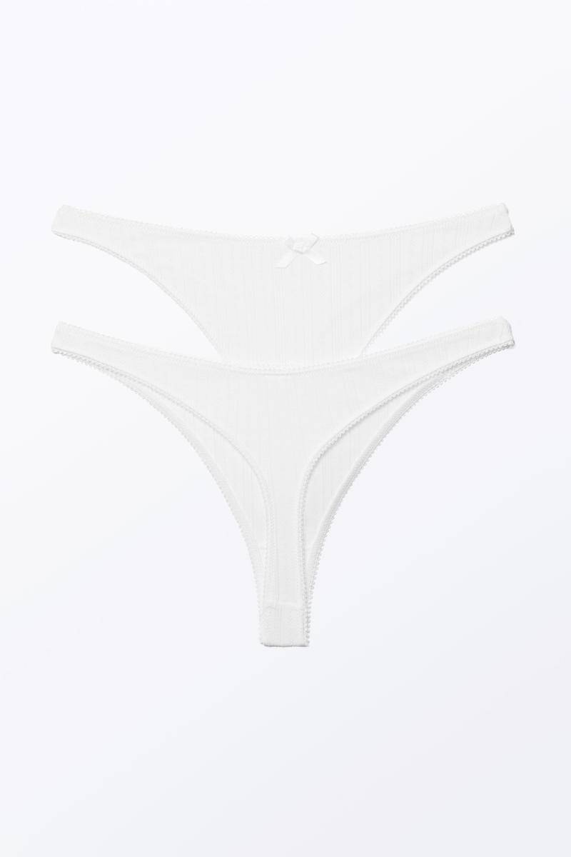 2Er-Pack Strings Mit Niedriger Taille - Weiß von Monki