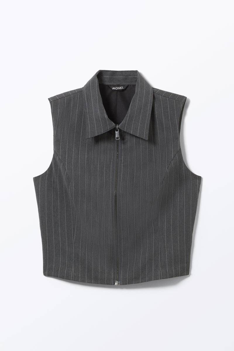 Ärmellose Twill-Weste - Grau von Monki