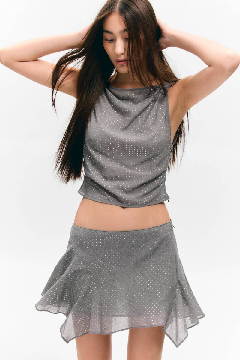 Asymmetric Sequin Mini Skirt von Monki