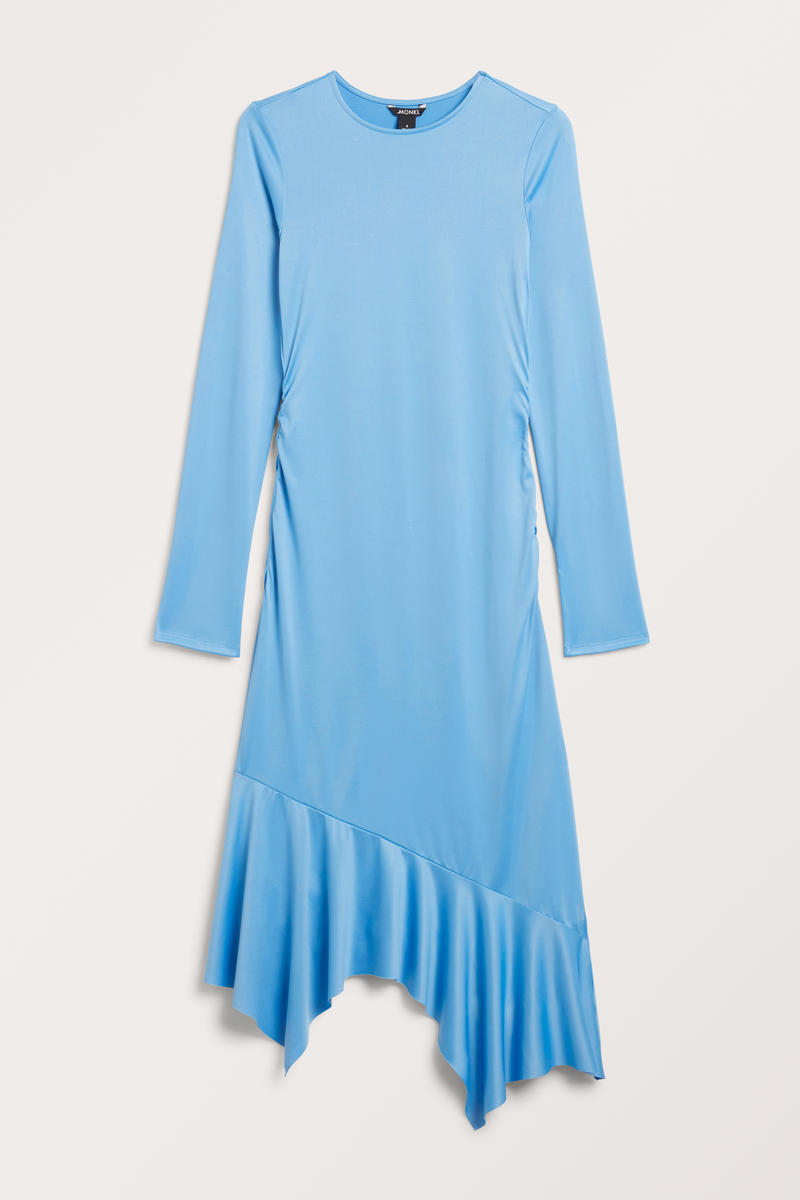 Asymmetrisches Kleid Mit Langen Ärmeln - Blau von Monki