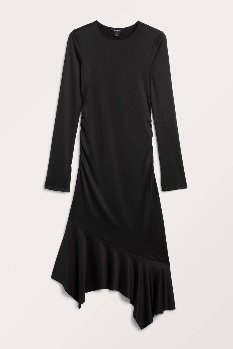 Asymmetrisches Kleid Mit Langen Ärmeln - Schwarz von Monki