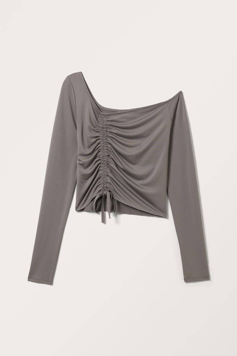 Asymmetrisches One-Shoulder-Top - Grau von Monki