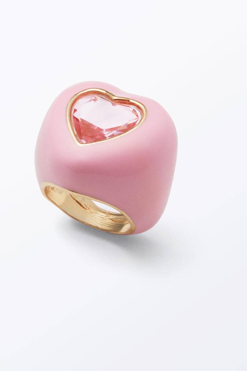 Auffälliger Herzring - Rosa von Monki