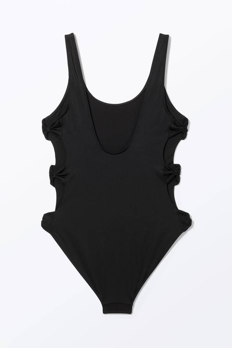 Badeanzug Mit Schleifendetail - Schwarz von Monki