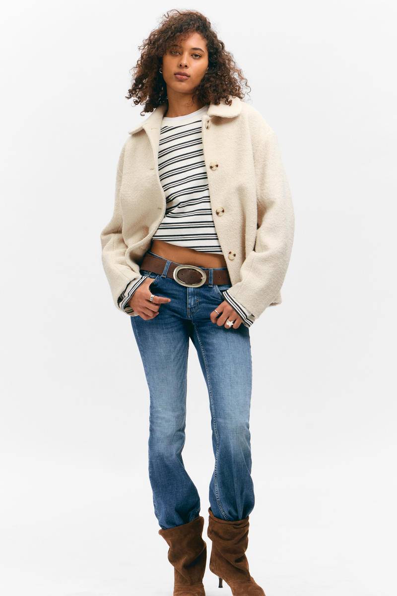 Boxy Button-Up Wool-Blend Jacket von Monki