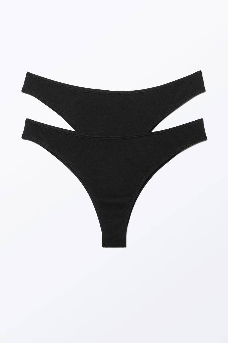 Brazilian Slip Aus Modal Im 2Er-Pack - Schwarz von Monki