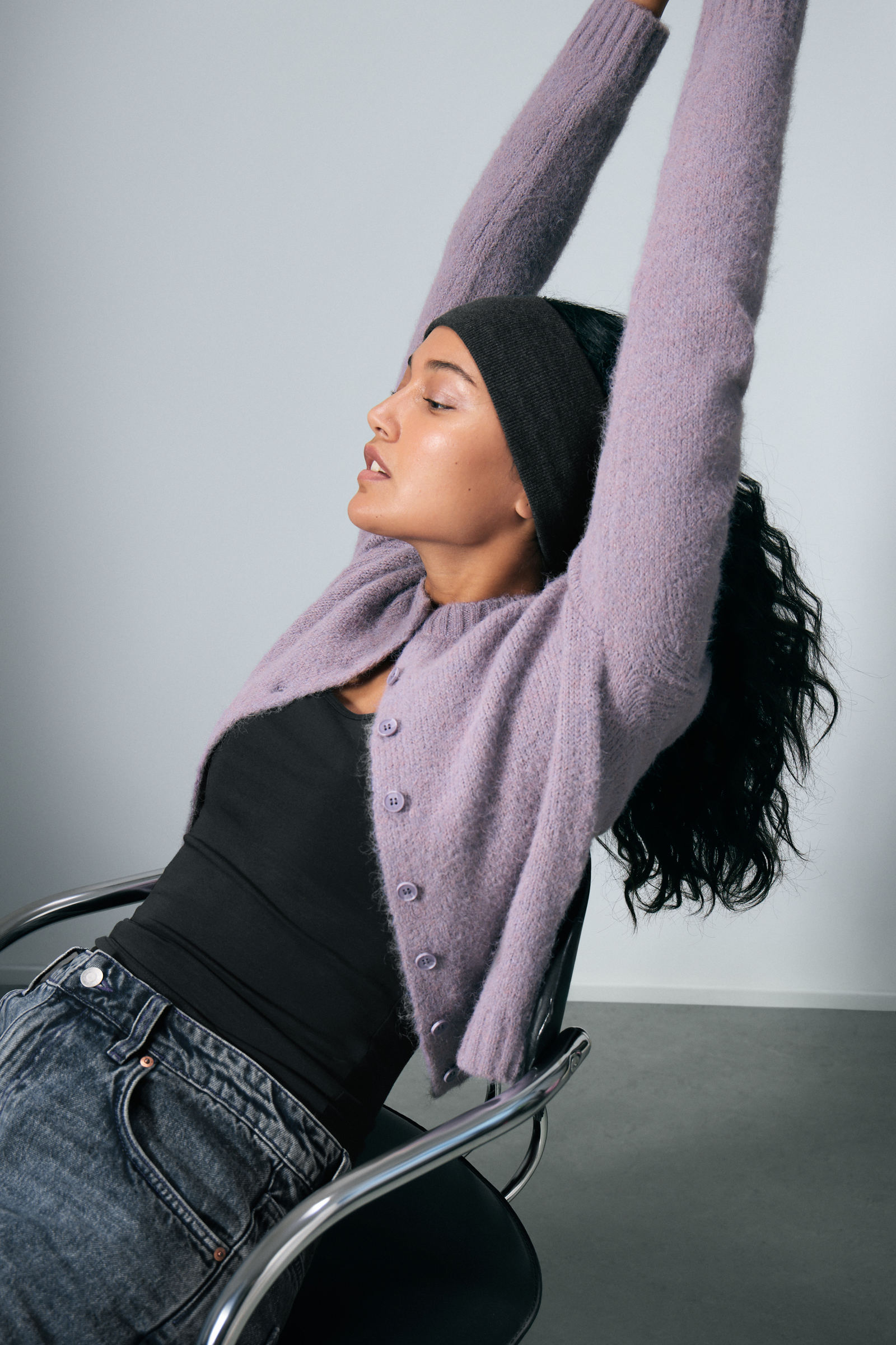 Brushed Knit Buttoned Cardigan von Monki