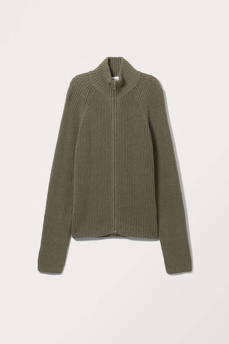 Cardigan Mit Zwei-Wege-Reißverschluss - Grün von Monki