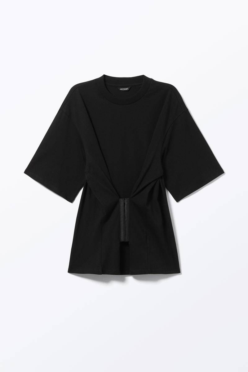 Cinched Top Mit Kurzen Ärmeln - Schwarz von Monki