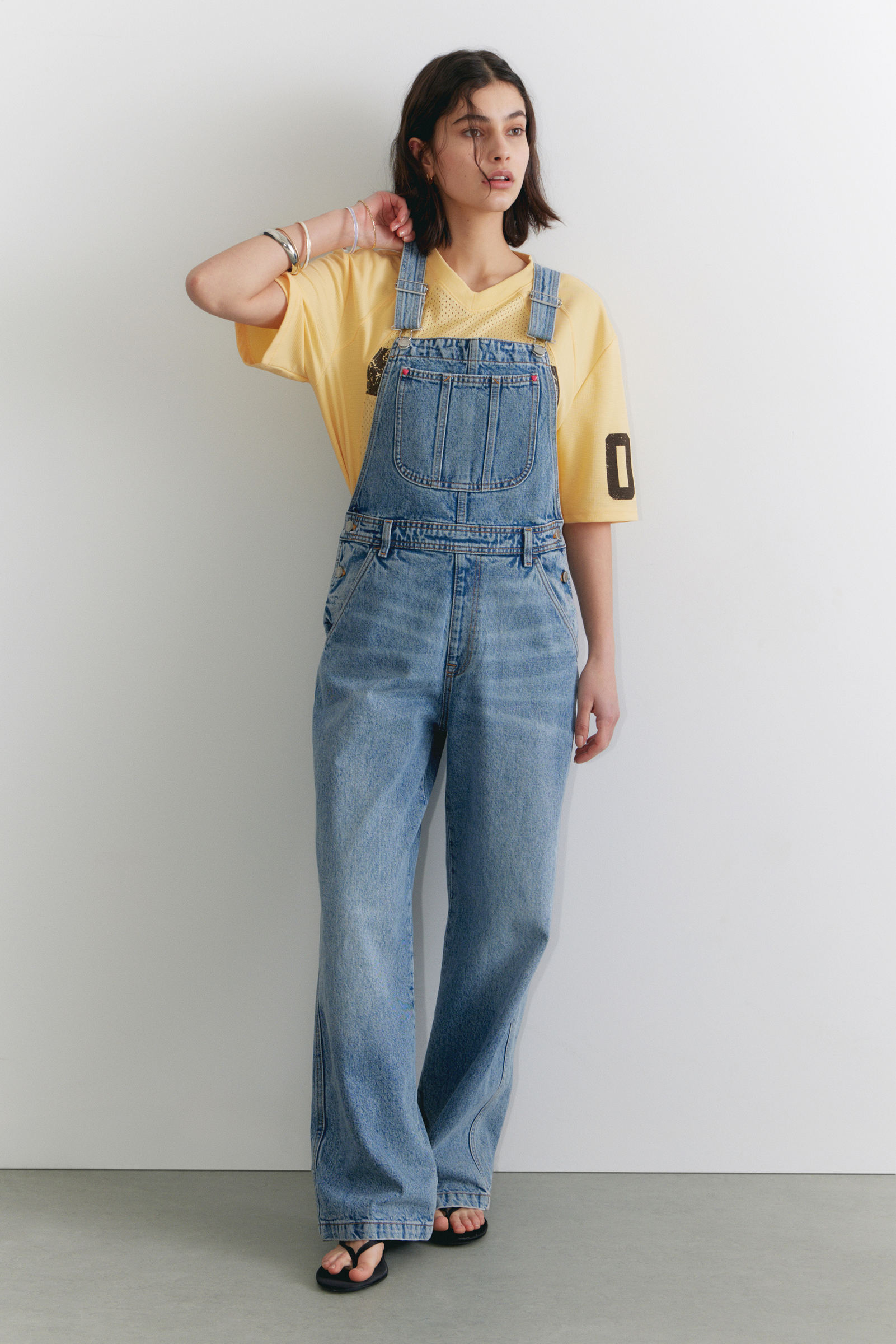 Classic Cotton Denim Dungarees von Monki