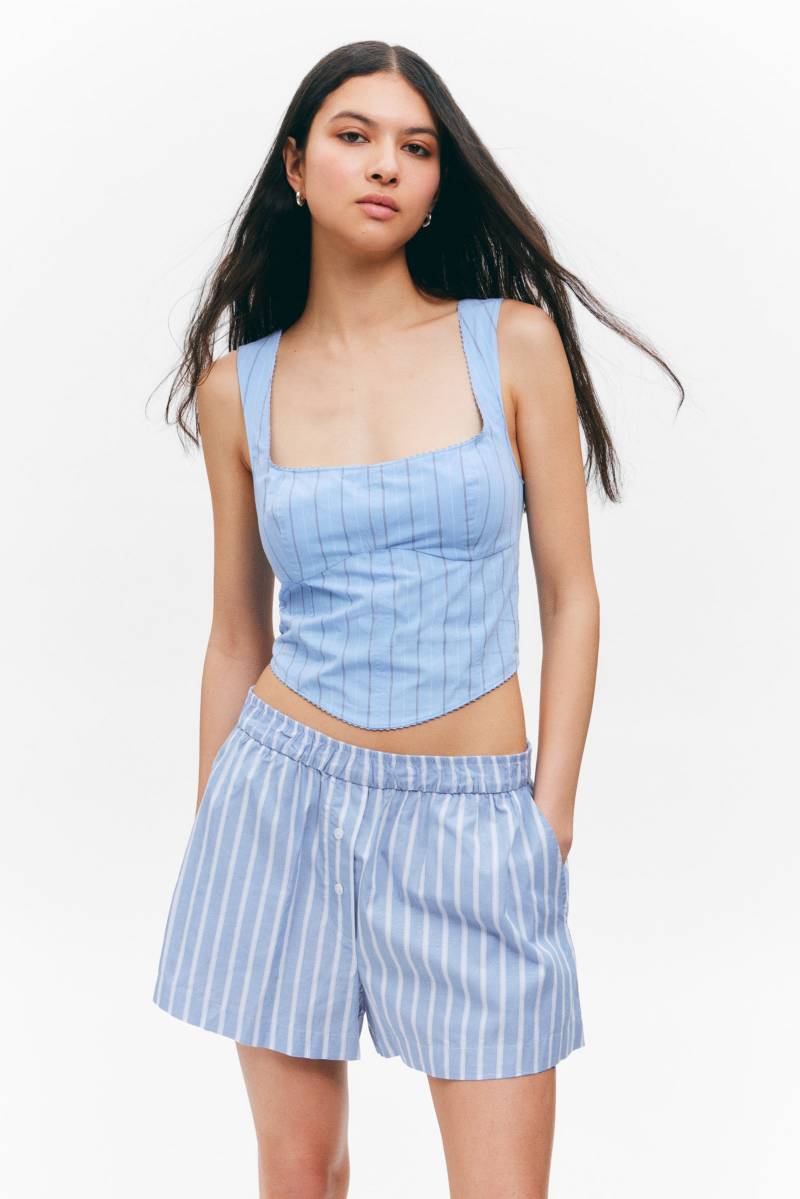 Cropped Cotton Poplin Corset Top von Monki