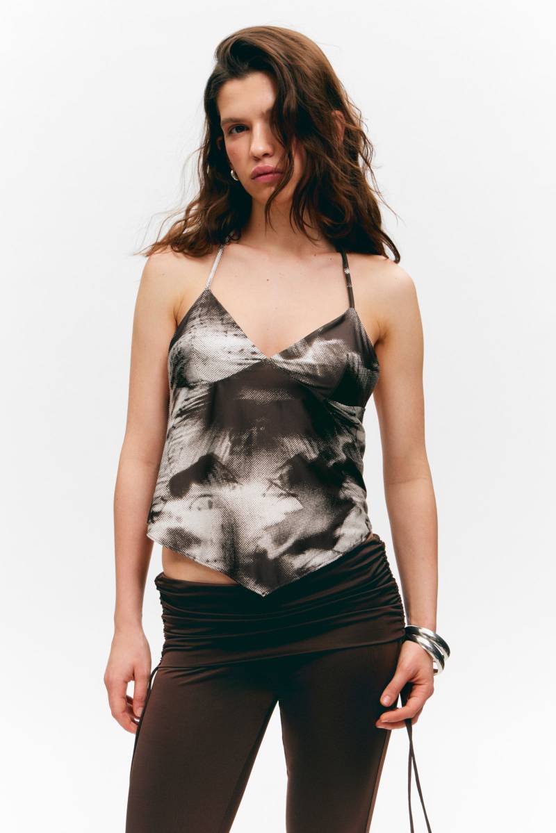 Cropped Printed Halterneck Top von Monki