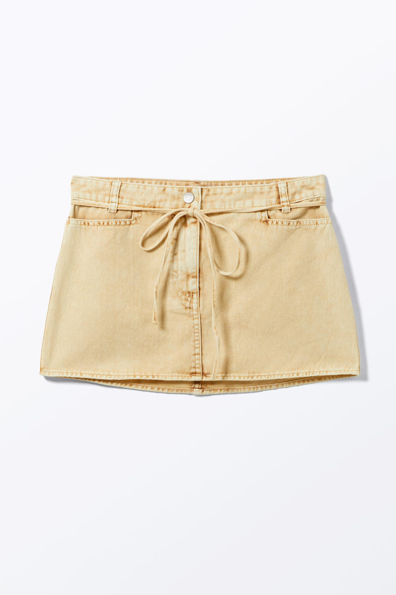 Denim-Minirock Mit Niedrigem Bund - Beige Denim-Minirock Mit Niedrigem Bund - Beige von Monki