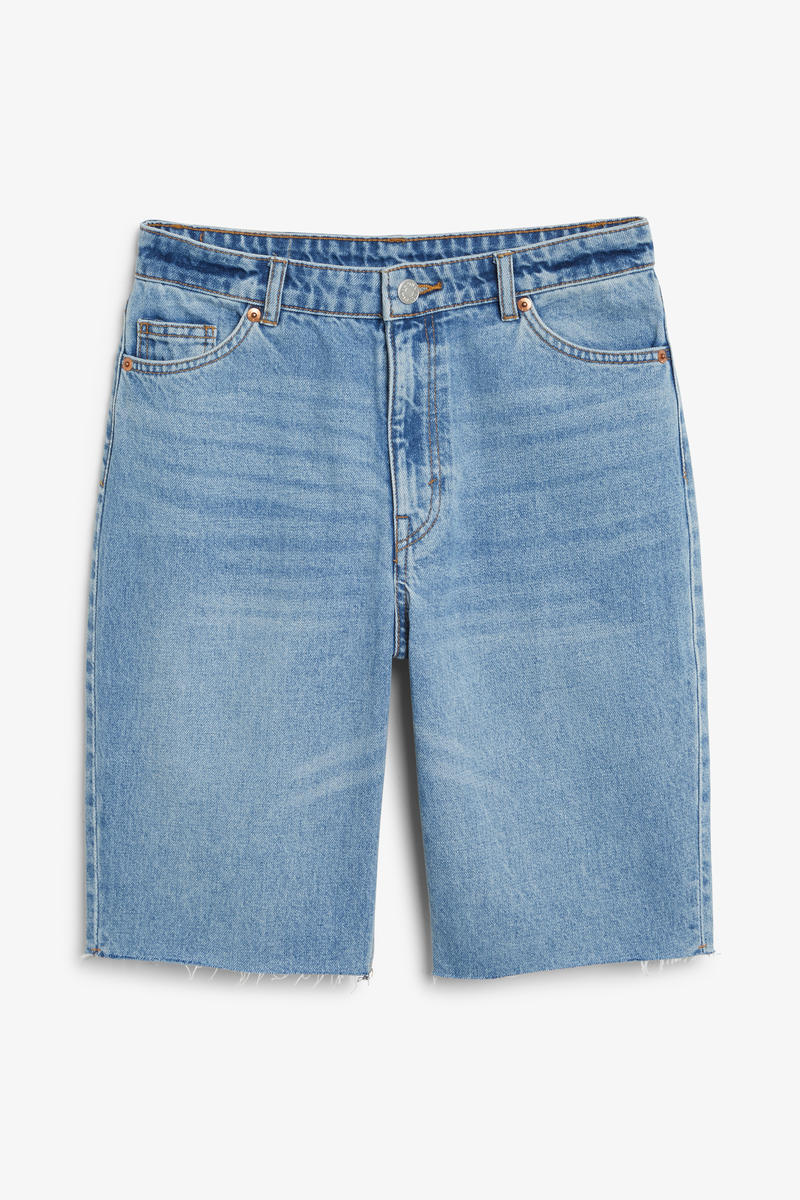 Denim-Shorts Mit Hoher Taille - Blau von Monki