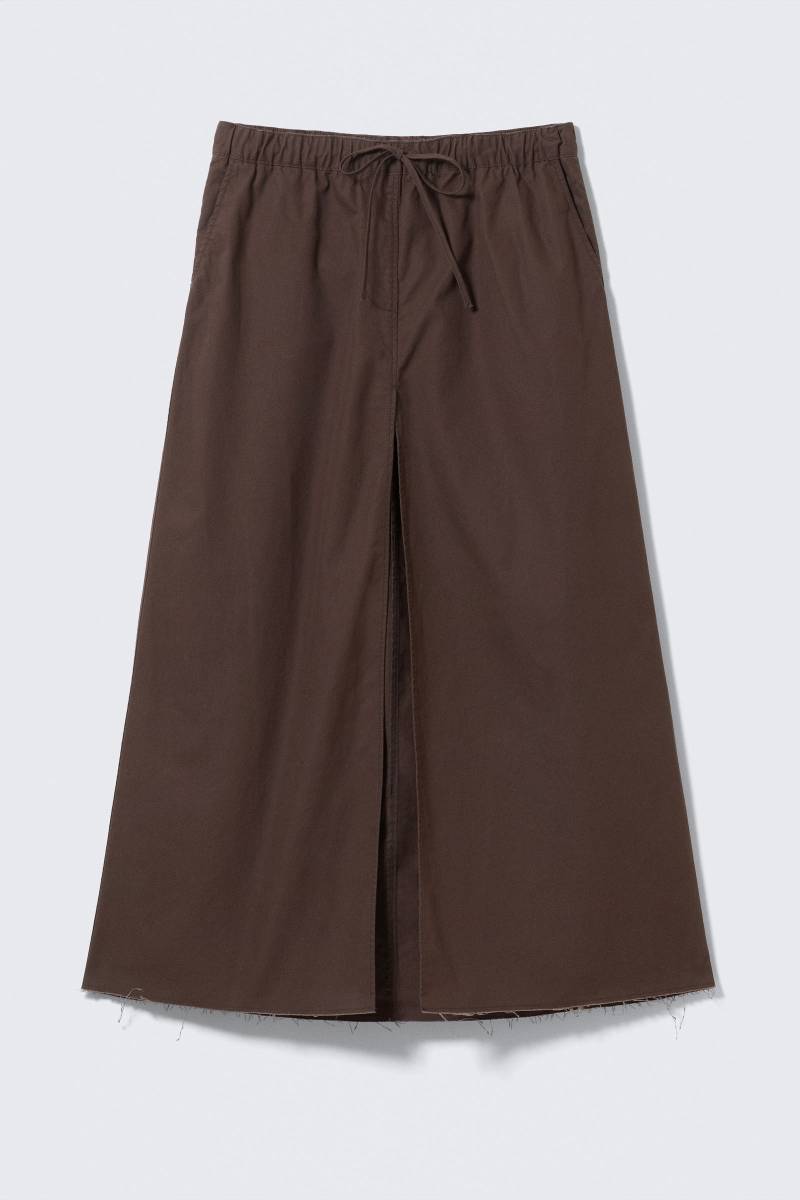 Drawstring Cotton Canvas Maxi Skirt von Monki