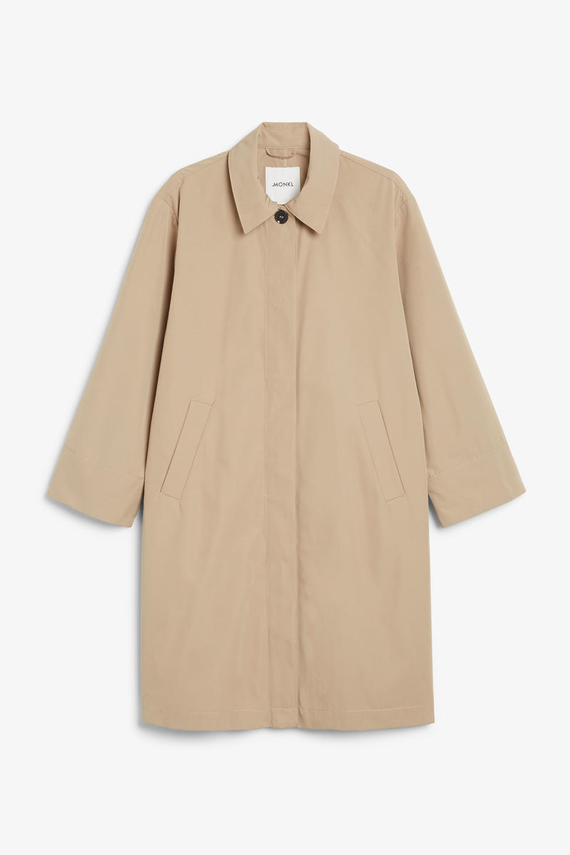 Einreihiger Wasserabweisender Mantel - Beige von Monki