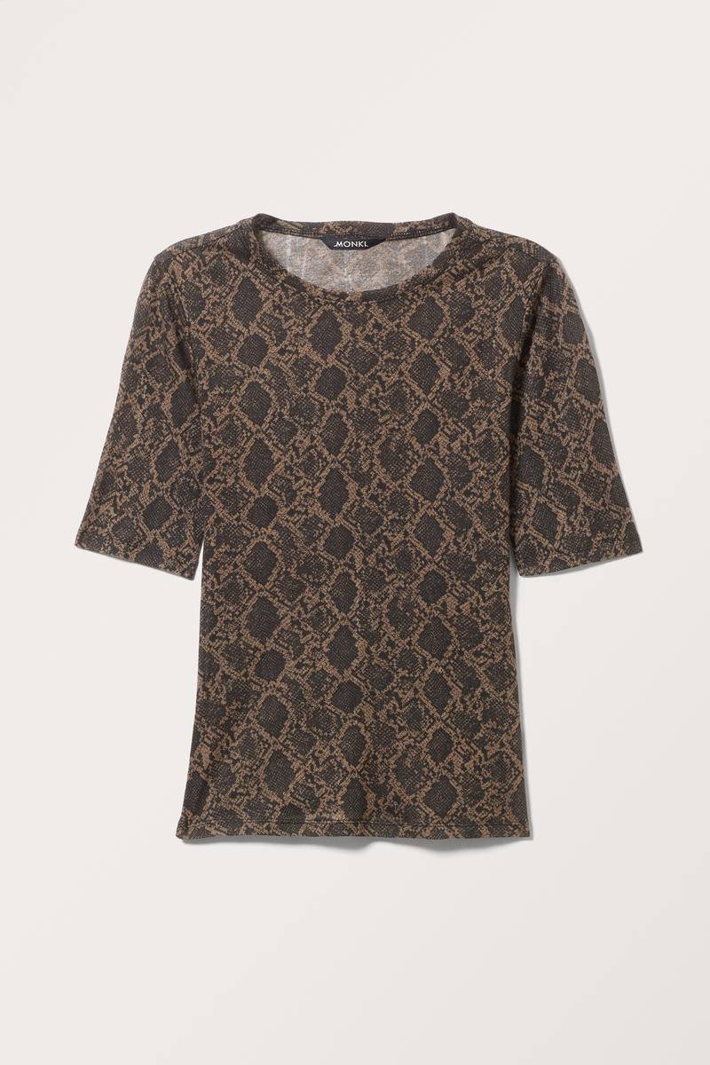 Elastisches Kurzarm-Top Aus Baumwolle - Braun von Monki