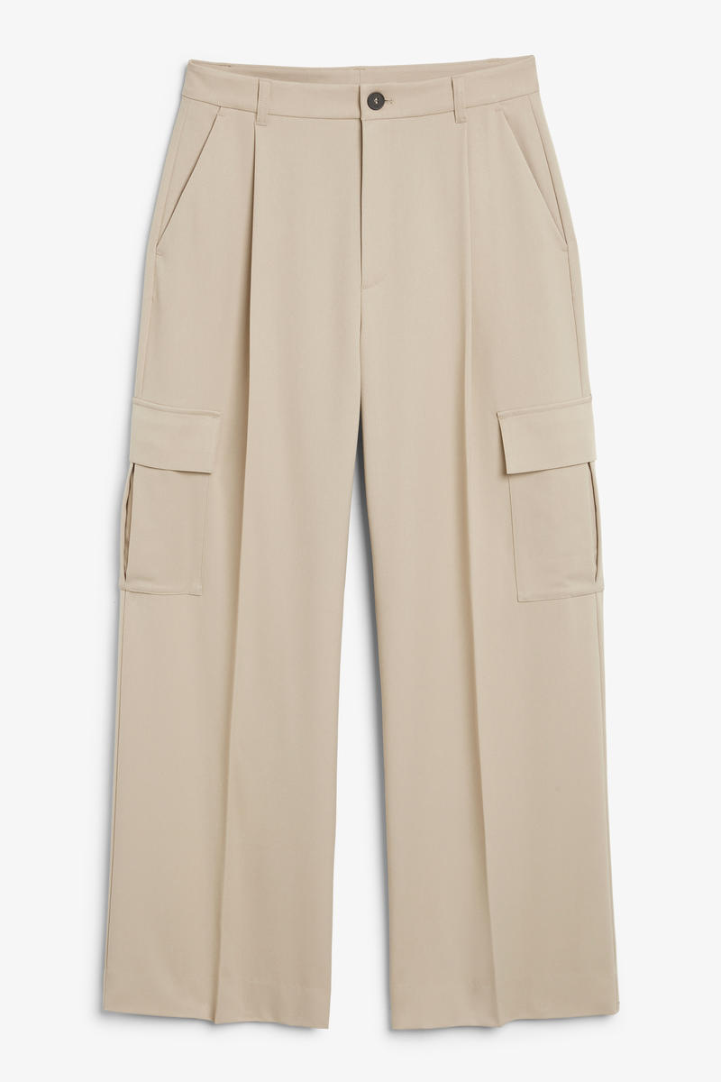 Elegante Cargo-Hose Mit Geradem Bein - Beige von Monki