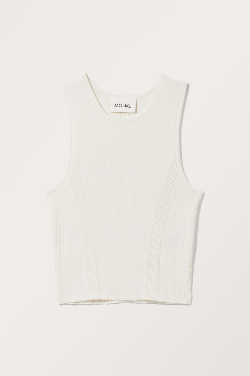 Enganliegendes Tanktop Aus Rippstrick - Weiß von Monki