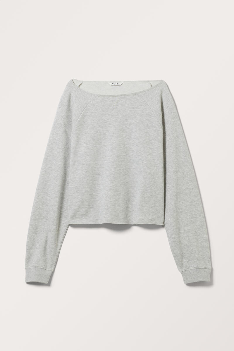 Entspannter Longsleeve-Pulli Mit U-Boot-Ausschnitt - Grau von Monki