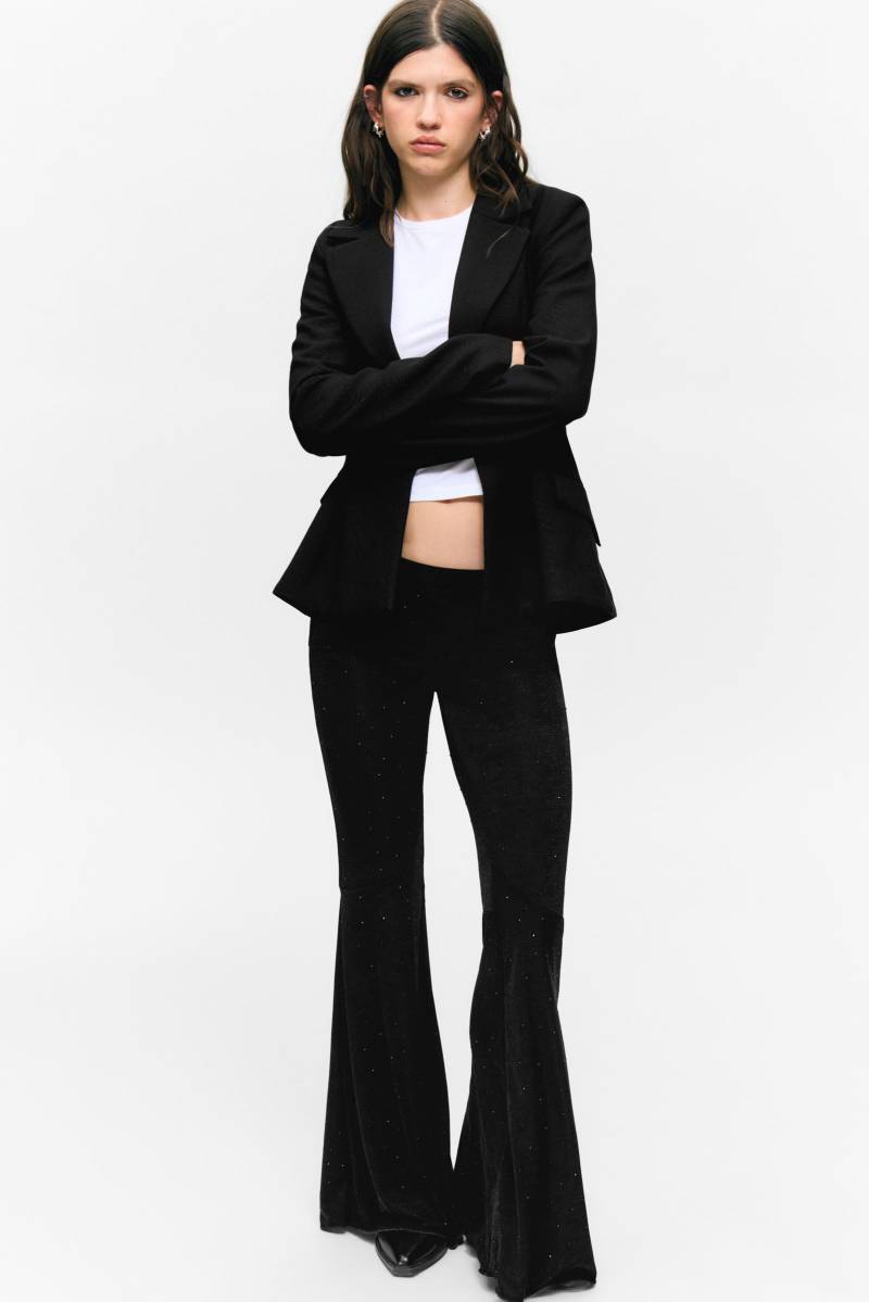 Flared Rhinestone Trousers von Monki