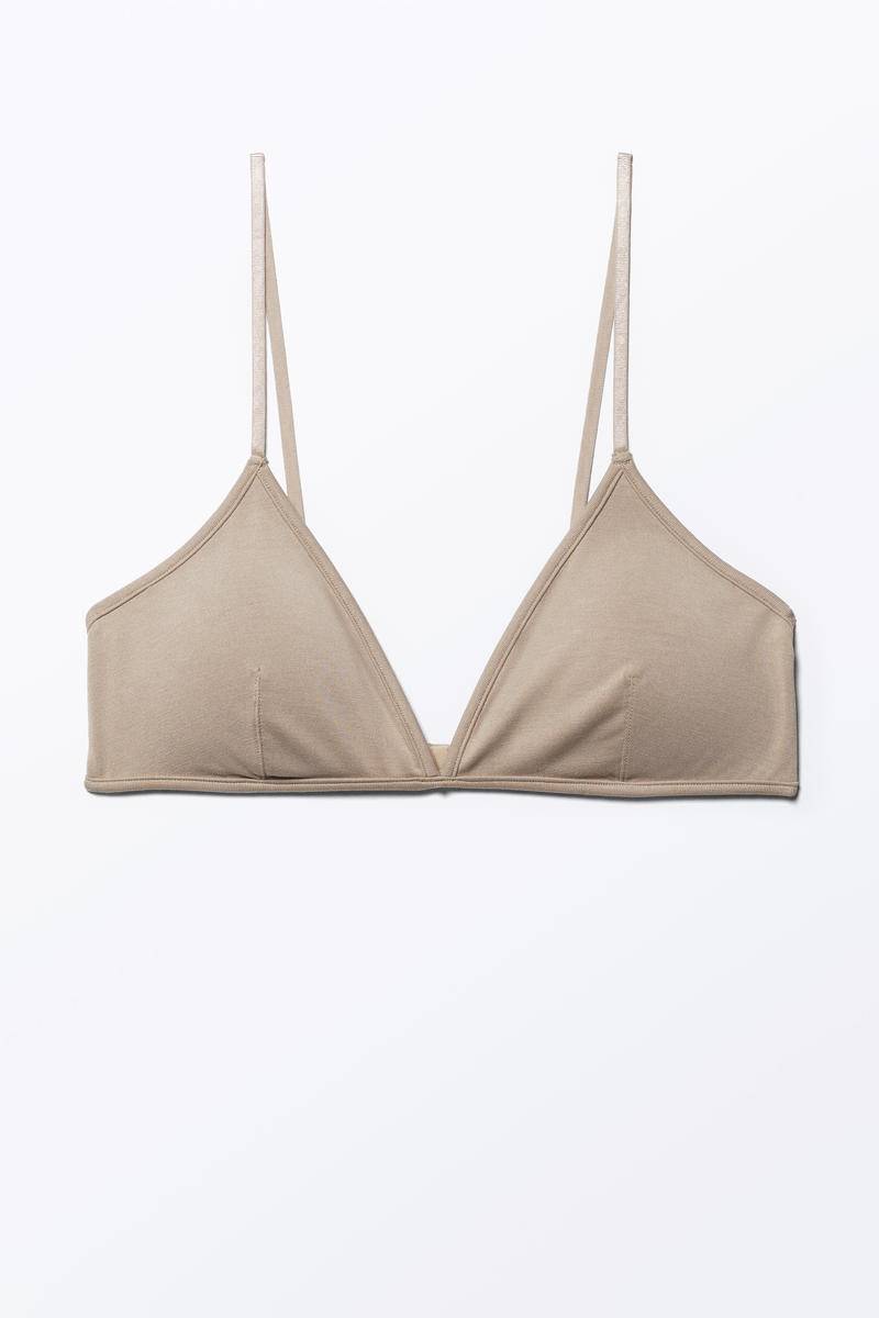 Gepolsterter Modal-Bh Mit V-Ausschnitt - Beige von Monki