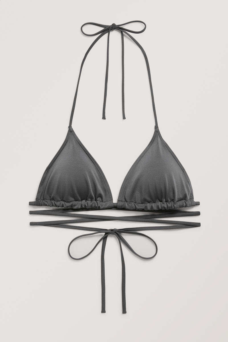 Gepolstertes Triangel-Bikinitop - Grau von Monki